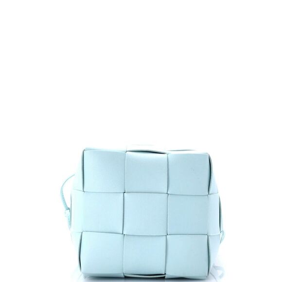 Bottega Veneta Cassette Bucket Bag Maxi Intrecciato Leather Small Blue - Picture 4 of 6